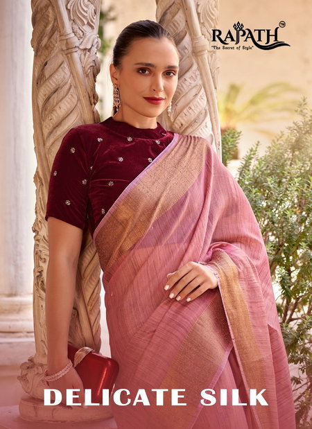 Delicate Silk By Rajpath Fancy Linen Wedding Sarees Wholesale Price In Surat